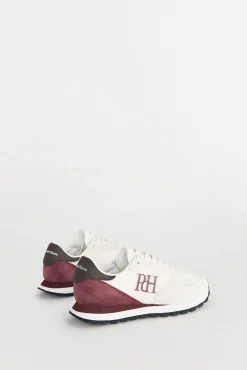 Zapatilla piel y textil