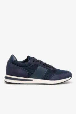 Zapatilla piel y textil