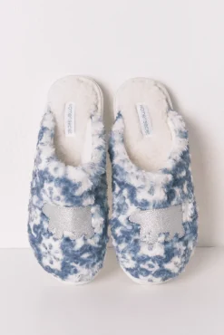Zapatillas casa borreguito parche oso brillo