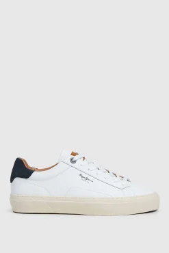 Zapatillas Piel Con Detalles En Ante