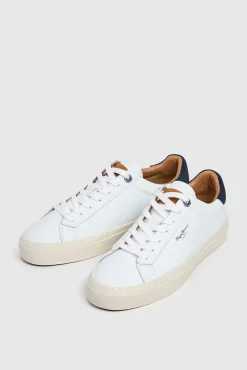 Zapatillas Piel Con Detalles En Ante