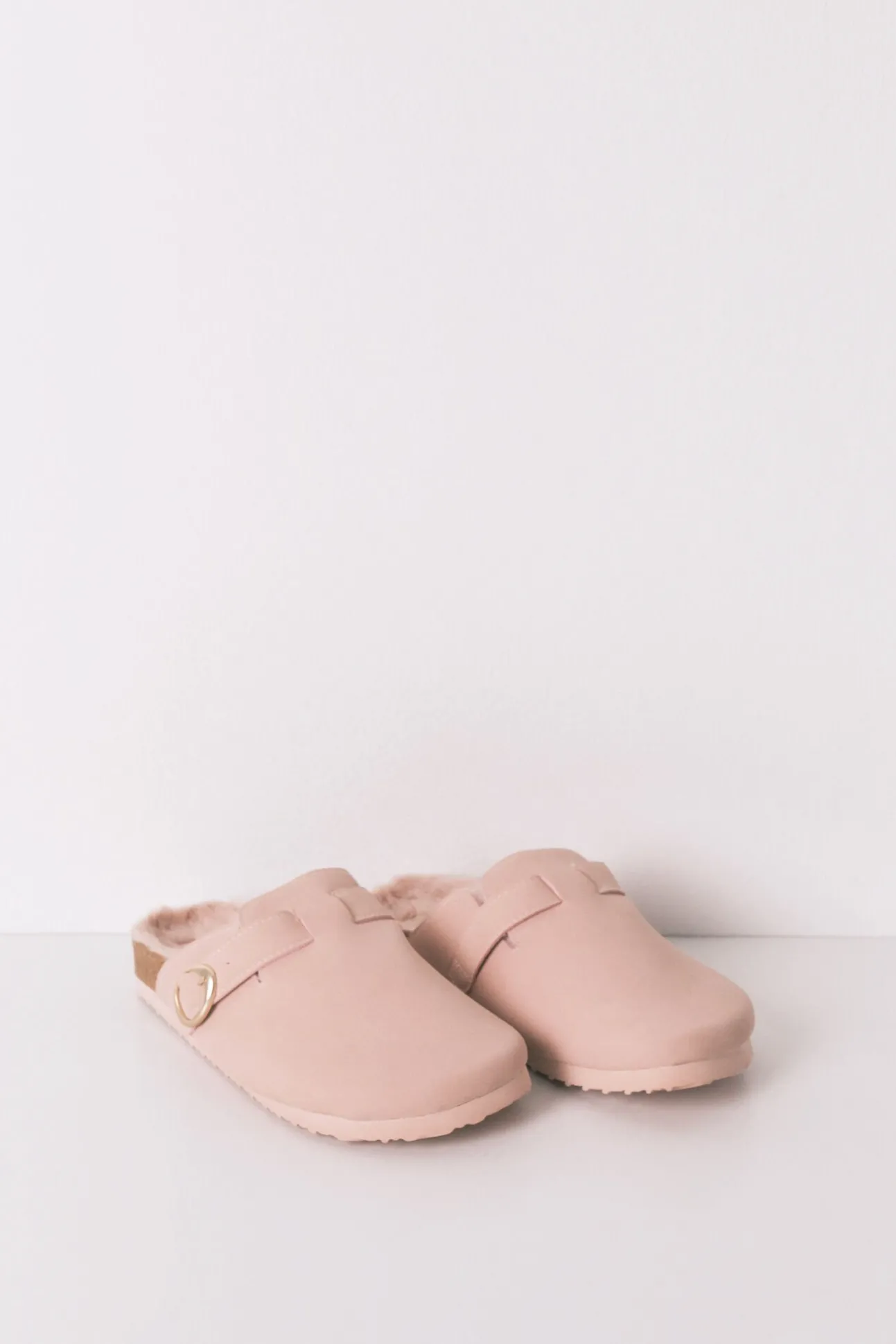 Zapatillas tipo zueco pelo rosa