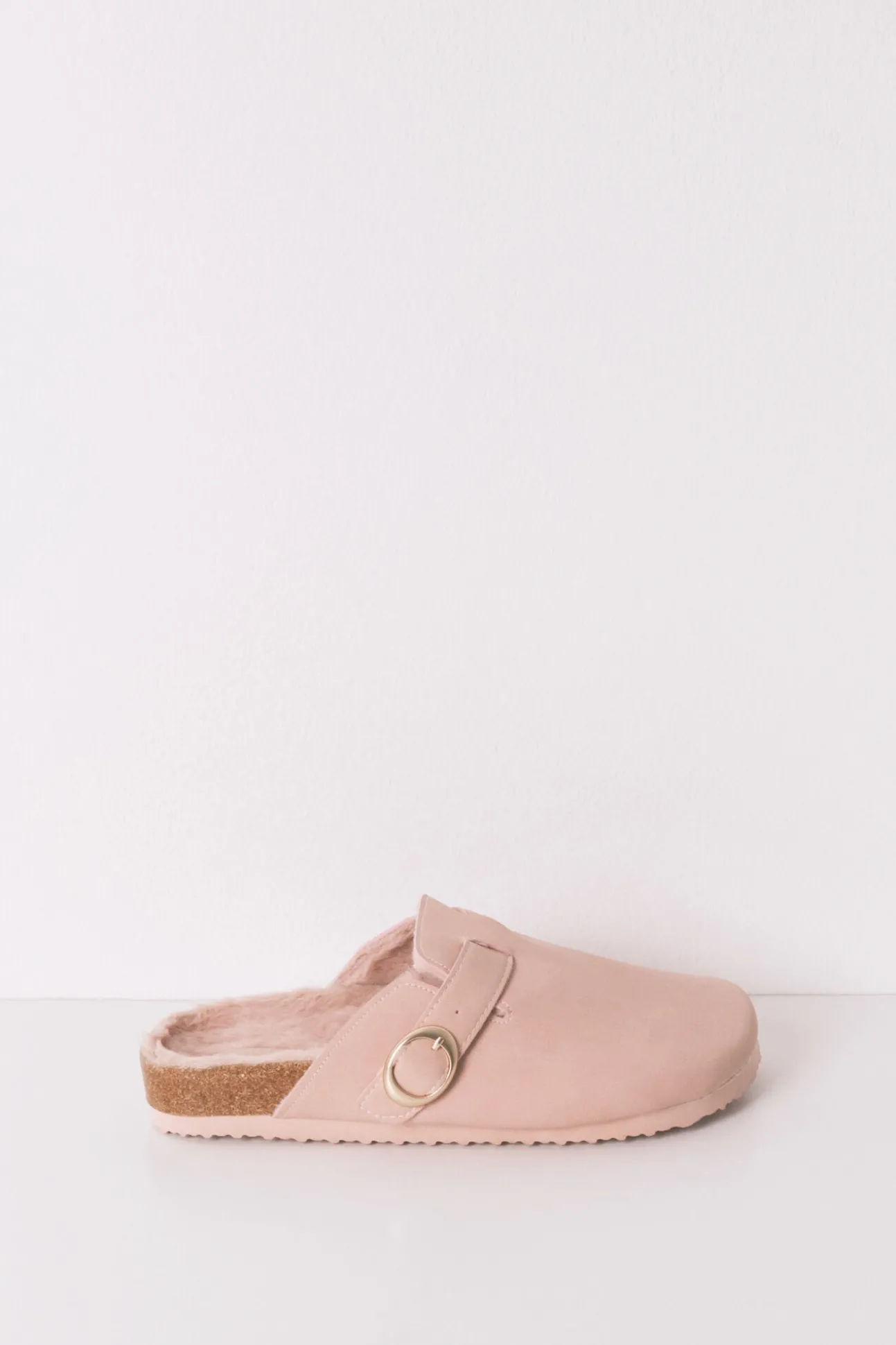 Zapatillas tipo zueco pelo rosa