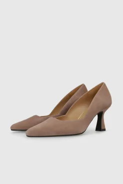 Zapatos de salón ante con escote cuadrado